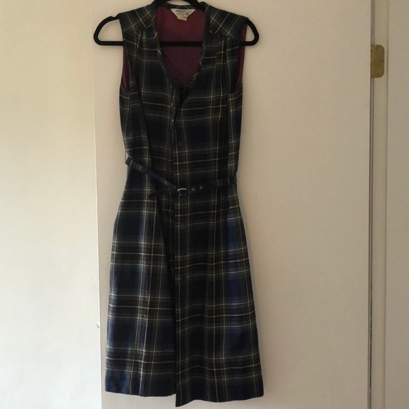 Vintage wool check dress / long vest - Picture 1 of 2